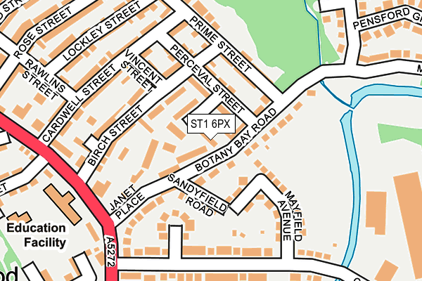 ST1 6PX map - OS OpenMap – Local (Ordnance Survey)