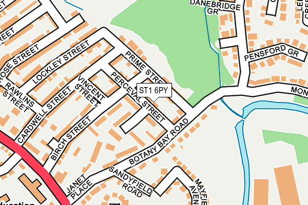 ST1 6PY map - OS OpenMap – Local (Ordnance Survey)