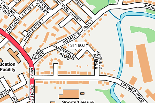 ST1 6QJ map - OS OpenMap – Local (Ordnance Survey)