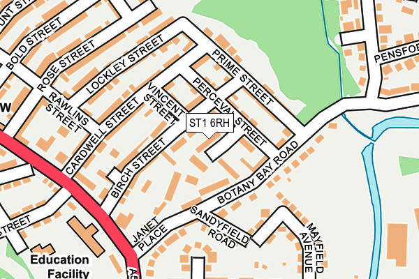 ST1 6RH map - OS OpenMap – Local (Ordnance Survey)