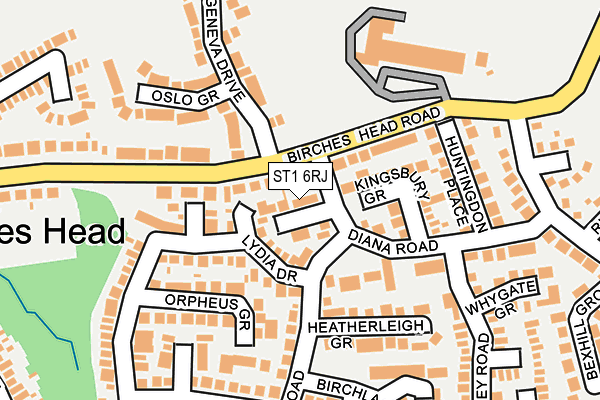ST1 6RJ map - OS OpenMap – Local (Ordnance Survey)