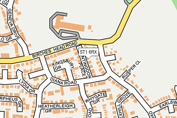 ST1 6RX map - OS OpenMap – Local (Ordnance Survey)
