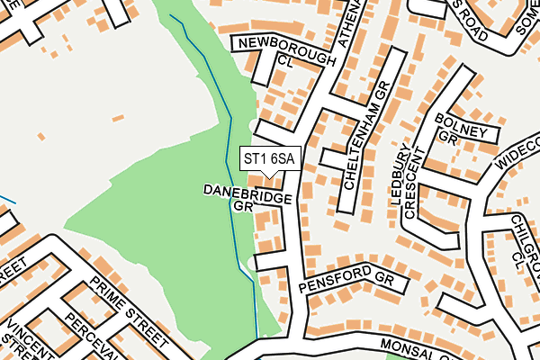ST1 6SA map - OS OpenMap – Local (Ordnance Survey)