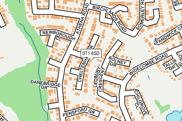 ST1 6SD map - OS OpenMap – Local (Ordnance Survey)