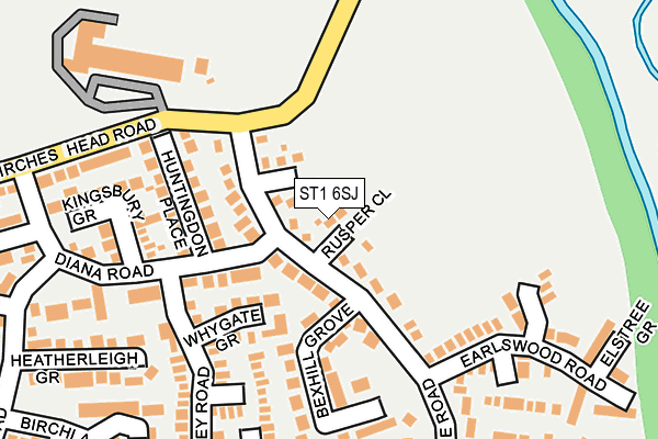 ST1 6SJ map - OS OpenMap – Local (Ordnance Survey)