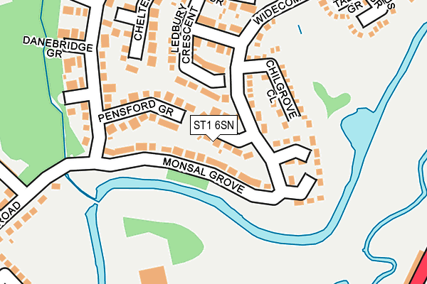 ST1 6SN map - OS OpenMap – Local (Ordnance Survey)