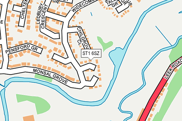 ST1 6SZ map - OS OpenMap – Local (Ordnance Survey)