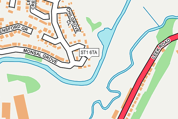 ST1 6TA map - OS OpenMap – Local (Ordnance Survey)