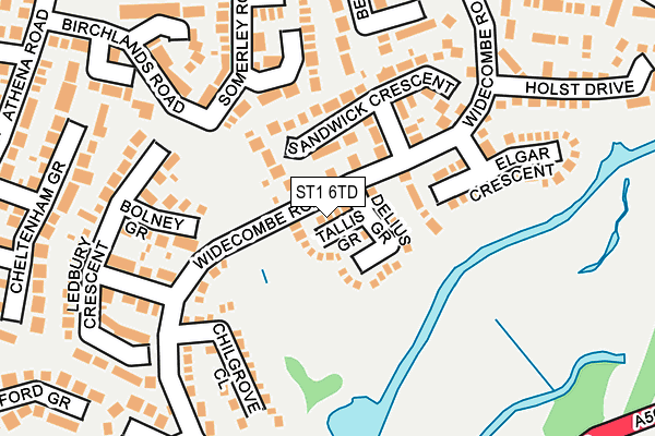 ST1 6TD map - OS OpenMap – Local (Ordnance Survey)