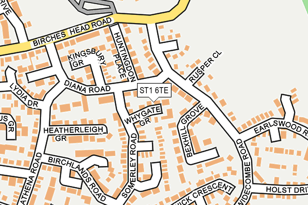 ST1 6TE map - OS OpenMap – Local (Ordnance Survey)