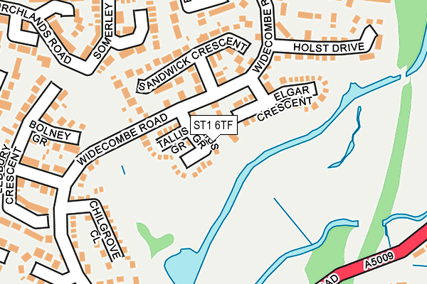 ST1 6TF map - OS OpenMap – Local (Ordnance Survey)