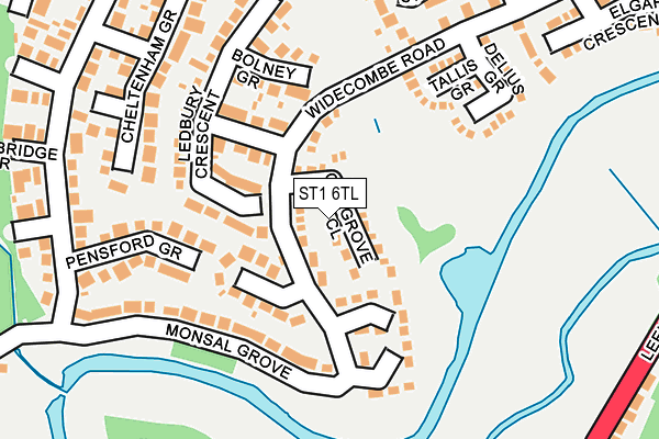 ST1 6TL map - OS OpenMap – Local (Ordnance Survey)