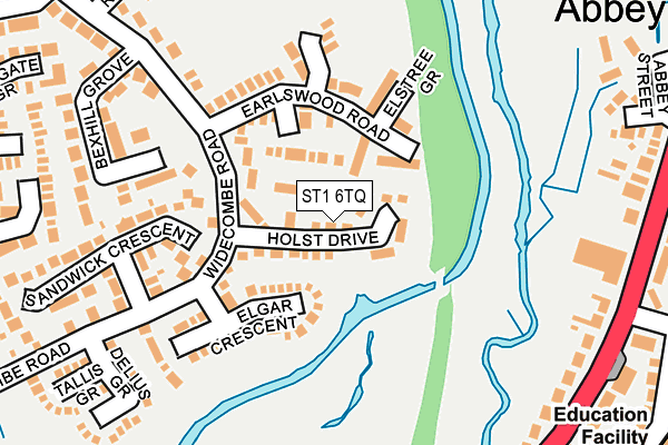 ST1 6TQ map - OS OpenMap – Local (Ordnance Survey)