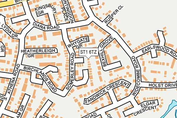 ST1 6TZ map - OS OpenMap – Local (Ordnance Survey)