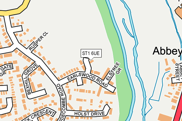 ST1 6UE map - OS OpenMap – Local (Ordnance Survey)