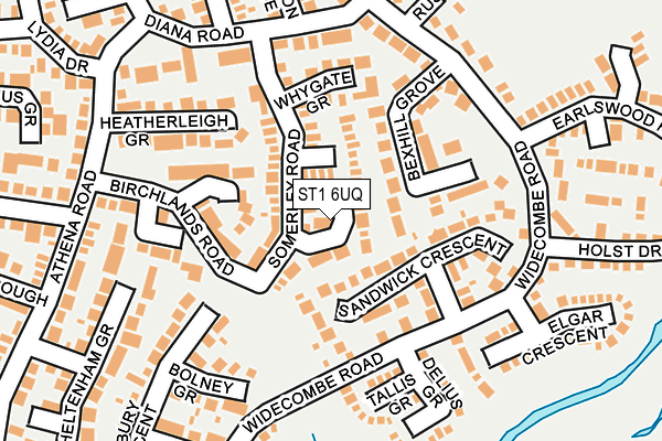 ST1 6UQ map - OS OpenMap – Local (Ordnance Survey)