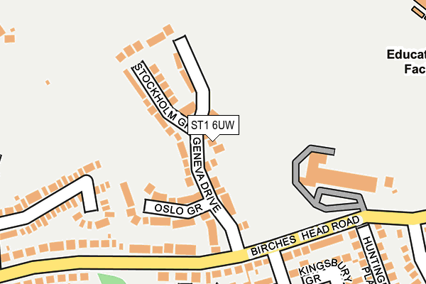 ST1 6UW map - OS OpenMap – Local (Ordnance Survey)