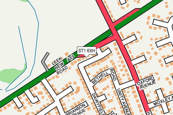 ST1 6XH map - OS OpenMap – Local (Ordnance Survey)