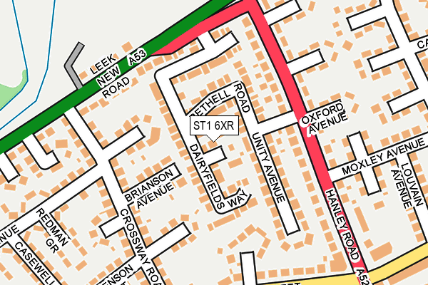 ST1 6XR map - OS OpenMap – Local (Ordnance Survey)