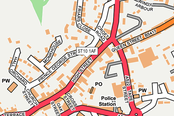 Map of MOORLANDS FITNESS LIMITED at local scale
