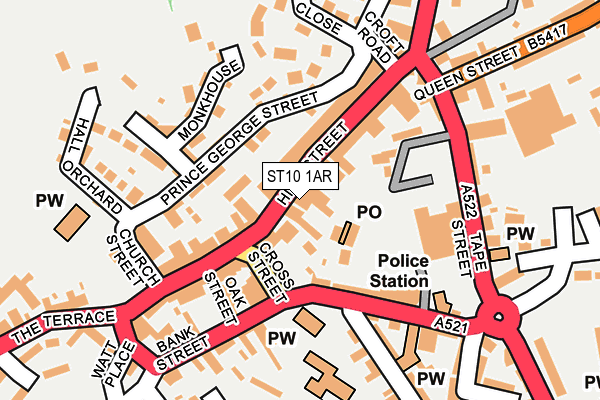 ST10 1AR map - OS OpenMap – Local (Ordnance Survey)