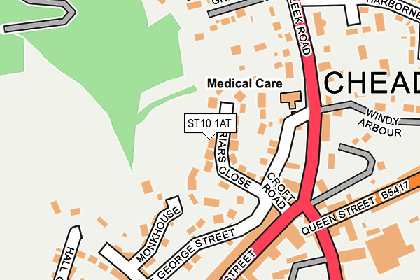 ST10 1AT map - OS OpenMap – Local (Ordnance Survey)