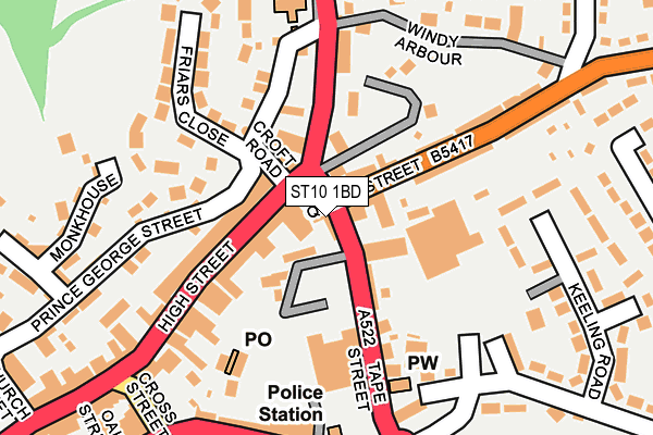 ST10 1BD map - OS OpenMap – Local (Ordnance Survey)