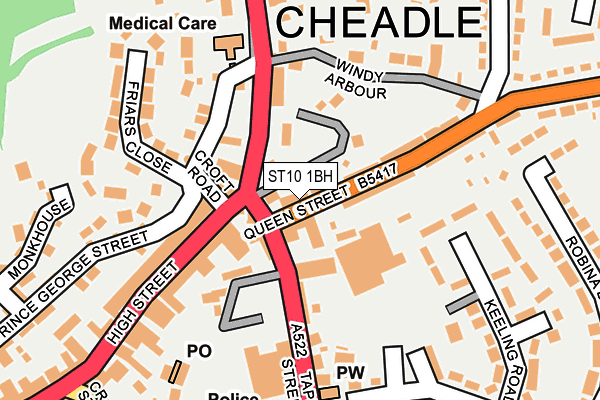 ST10 1BH map - OS OpenMap – Local (Ordnance Survey)