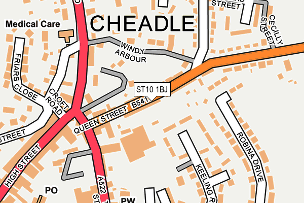 ST10 1BJ map - OS OpenMap – Local (Ordnance Survey)