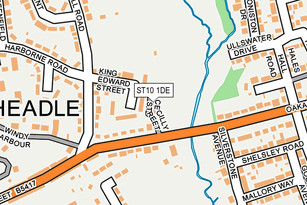 ST10 1DE map - OS OpenMap – Local (Ordnance Survey)