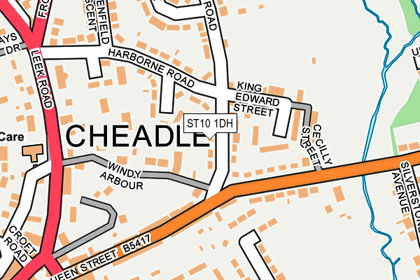 ST10 1DH map - OS OpenMap – Local (Ordnance Survey)