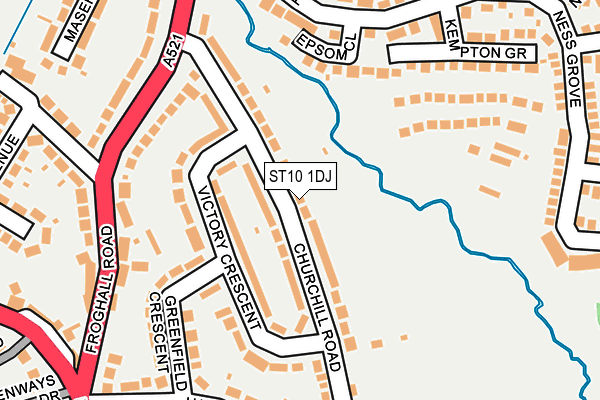 ST10 1DJ map - OS OpenMap – Local (Ordnance Survey)