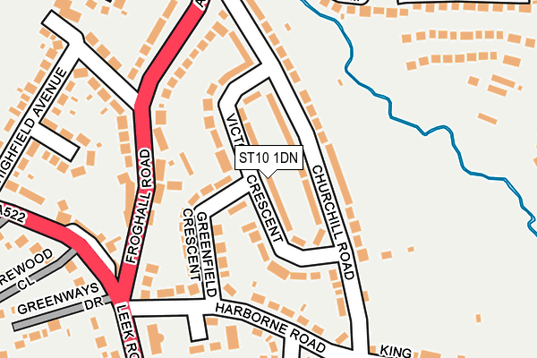 ST10 1DN map - OS OpenMap – Local (Ordnance Survey)