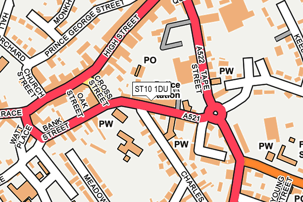 ST10 1DU map - OS OpenMap – Local (Ordnance Survey)