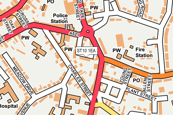 ST10 1EA map - OS OpenMap – Local (Ordnance Survey)