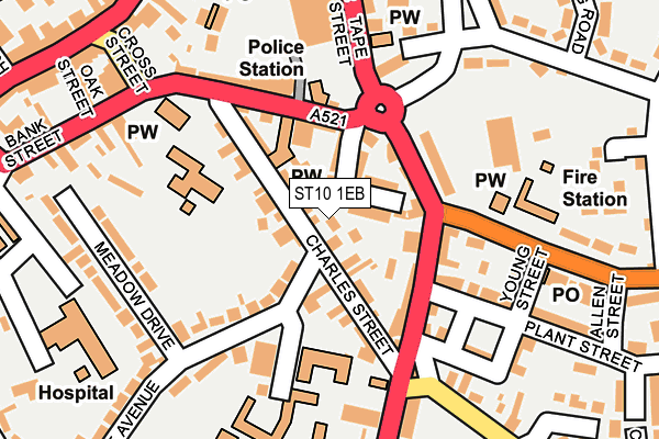 ST10 1EB map - OS OpenMap – Local (Ordnance Survey)