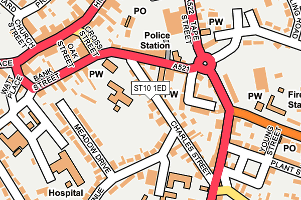 ST10 1ED map - OS OpenMap – Local (Ordnance Survey)