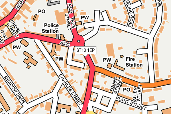 ST10 1EP map - OS OpenMap – Local (Ordnance Survey)
