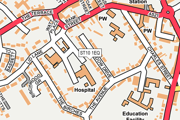 ST10 1EQ map - OS OpenMap – Local (Ordnance Survey)