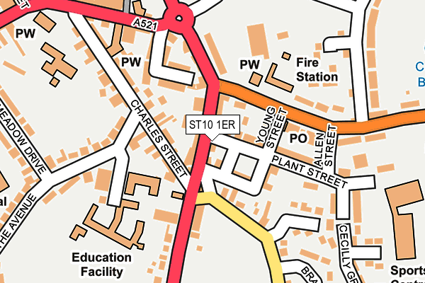 ST10 1ER map - OS OpenMap – Local (Ordnance Survey)