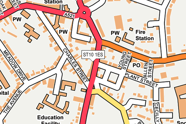 ST10 1ES map - OS OpenMap – Local (Ordnance Survey)