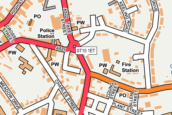 ST10 1ET map - OS OpenMap – Local (Ordnance Survey)