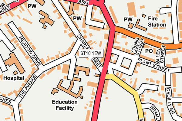 ST10 1EW map - OS OpenMap – Local (Ordnance Survey)