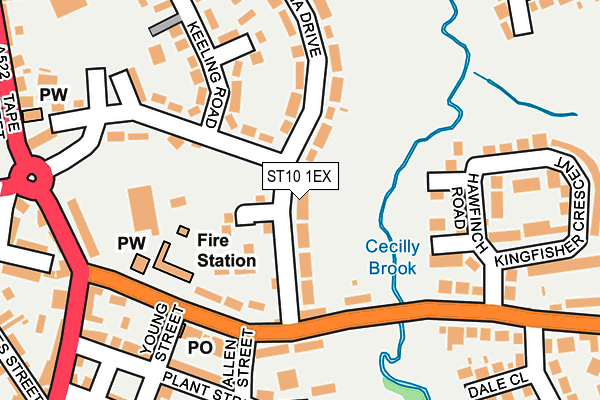 ST10 1EX map - OS OpenMap – Local (Ordnance Survey)