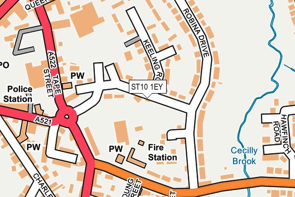 ST10 1EY map - OS OpenMap – Local (Ordnance Survey)