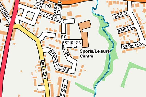 ST10 1GA map - OS OpenMap – Local (Ordnance Survey)