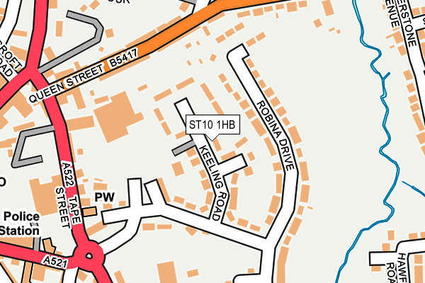 ST10 1HB map - OS OpenMap – Local (Ordnance Survey)