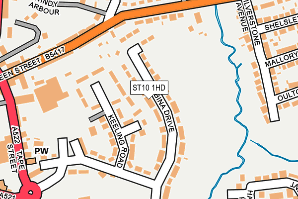 ST10 1HD map - OS OpenMap – Local (Ordnance Survey)