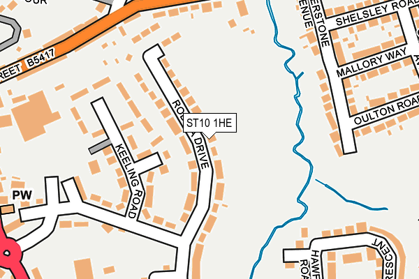 ST10 1HE map - OS OpenMap – Local (Ordnance Survey)
