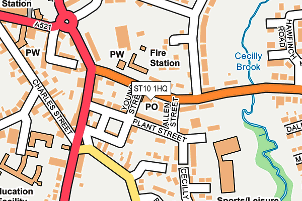 ST10 1HQ map - OS OpenMap – Local (Ordnance Survey)